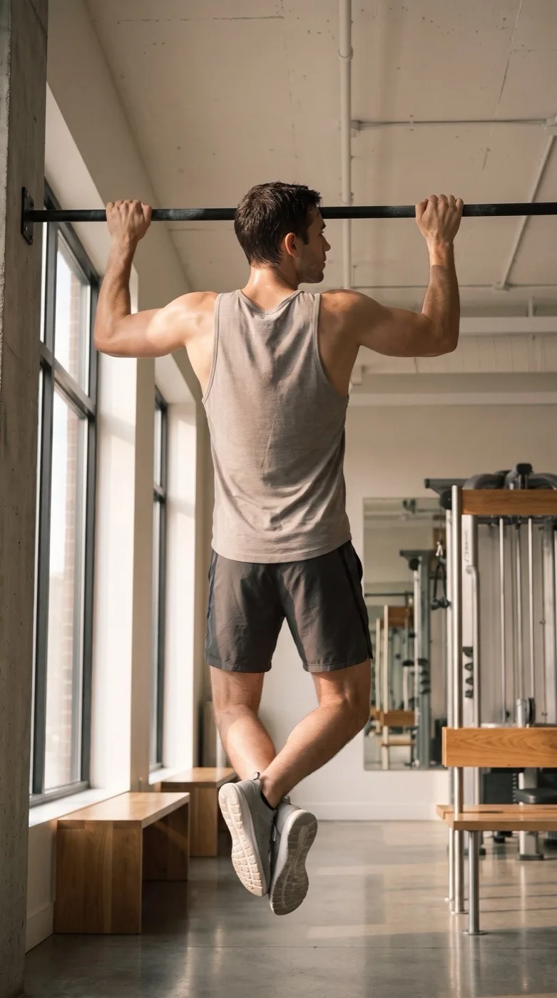 Athlete training in synthetic gym clothes after a hard workout